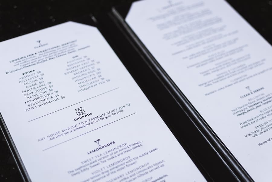 food drink photography at Bartini