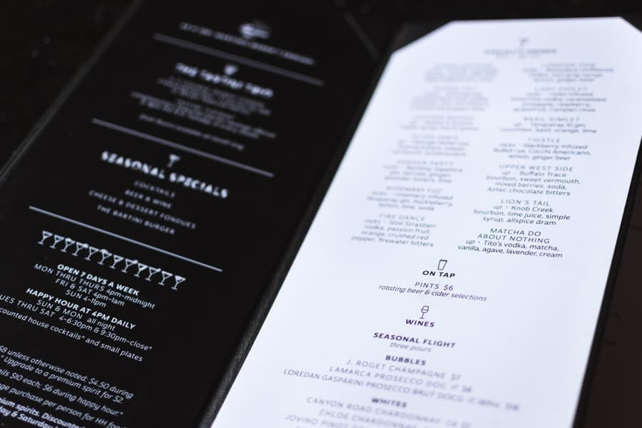 food drink photography at Bartini