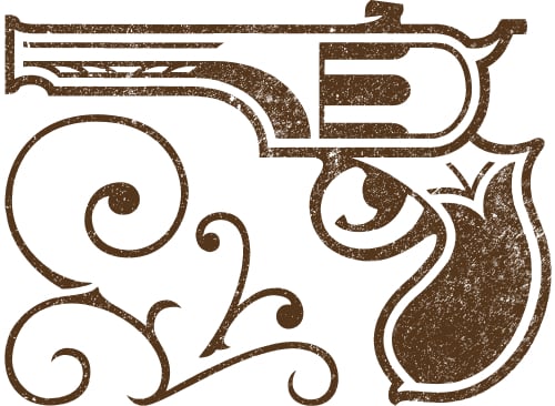 Carlita's secondary logo design pistol gun 