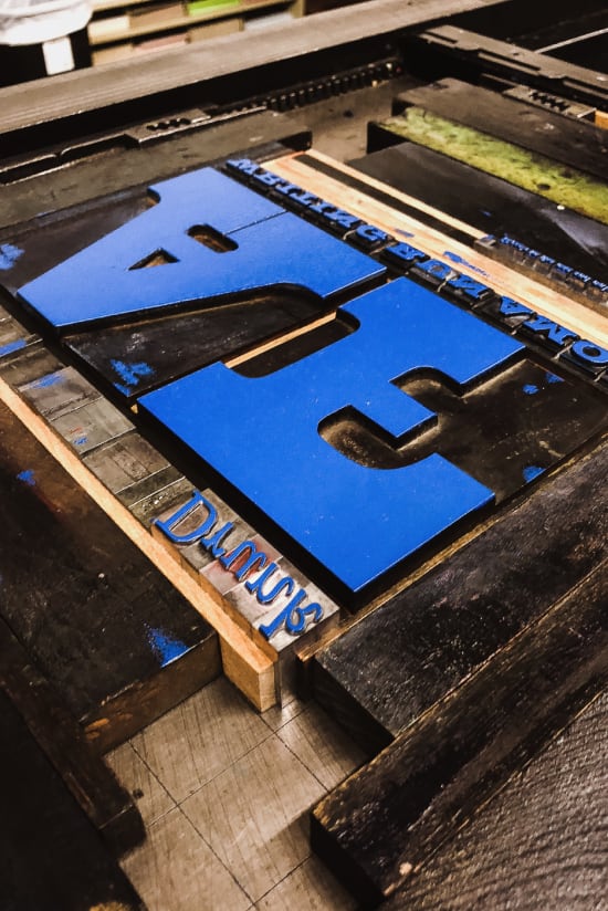 custom typset and letterpressed poster