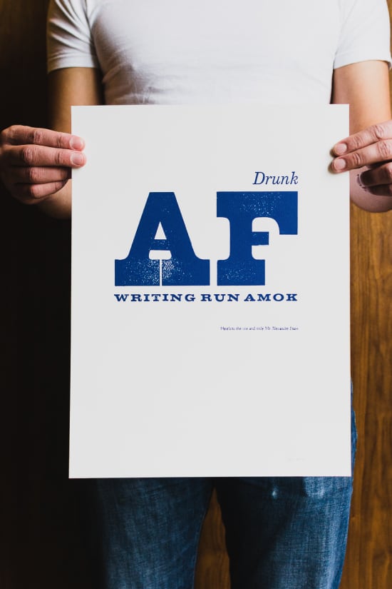 custom typset and letterpressed poster