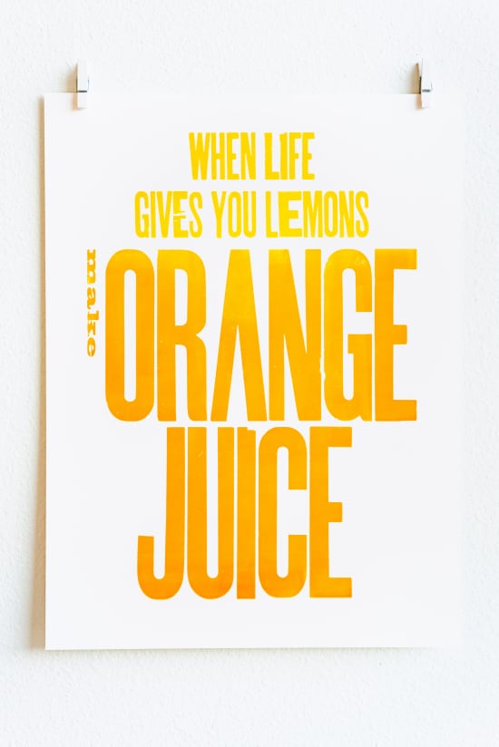 custom typset and letterpressed poster