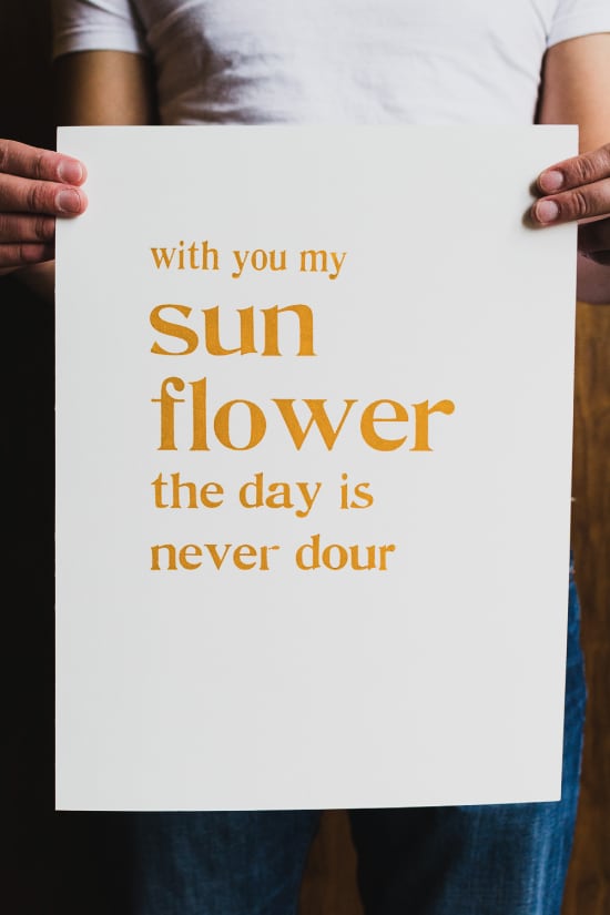 custom typset and letterpressed poster