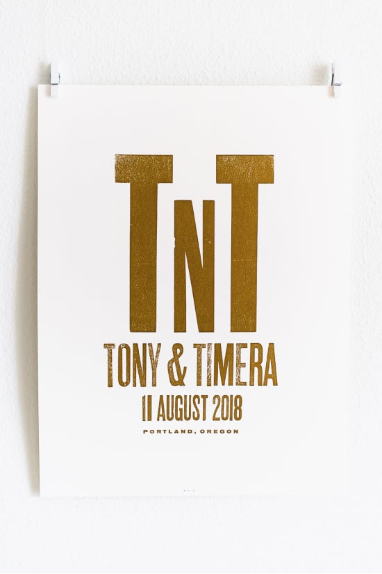 custom typset and letterpressed poster