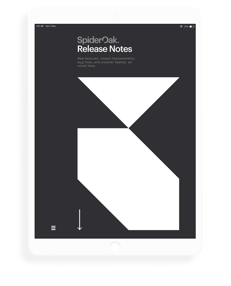 SpiderOak Release Notes Inclave 2.3.0 tablet