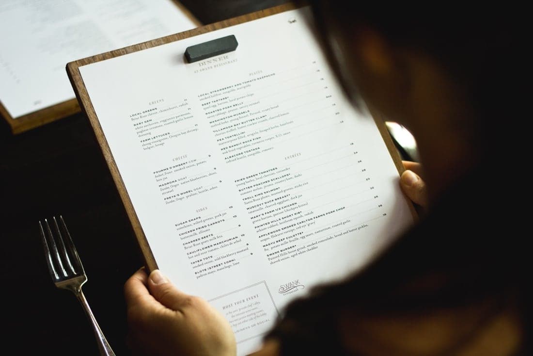 custom restaurant menu design