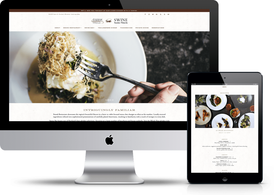 custom web design for Swank n Swine