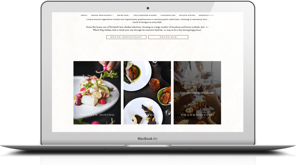 custom web design for Swank n Swine